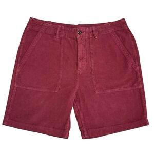 NWT Outerknown Corduroy Shorts Mens 34 Red Organic Cotton Utility Pockets